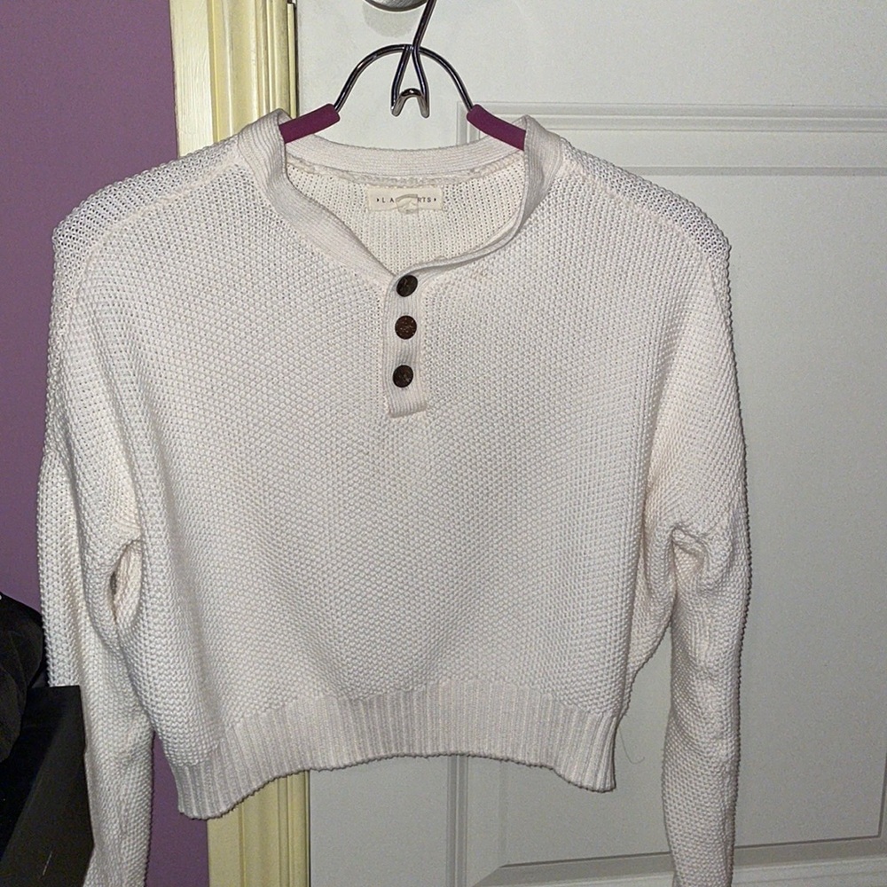 PacSun cream buttoned sweater